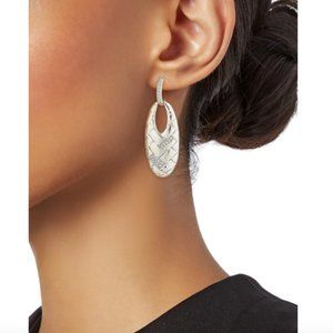 EFFY Sterling Silver & 0.27 TCW Diamond Drop Earrings 17/8 “ x 5/8”